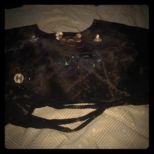 Cute long sleeve half top